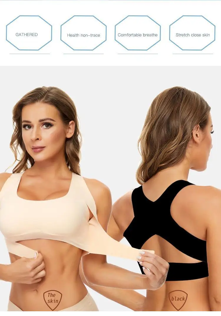 Details about   Sexy Women's Beauty Back Corrective Shaping Underwear Front Buckle Seamless Bra 