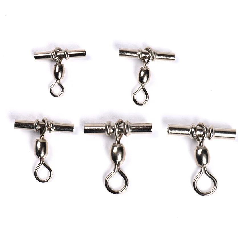 FishTrip Attrezzatura da pesca girevole a 3 vie, 50 pezzi, girelle a T