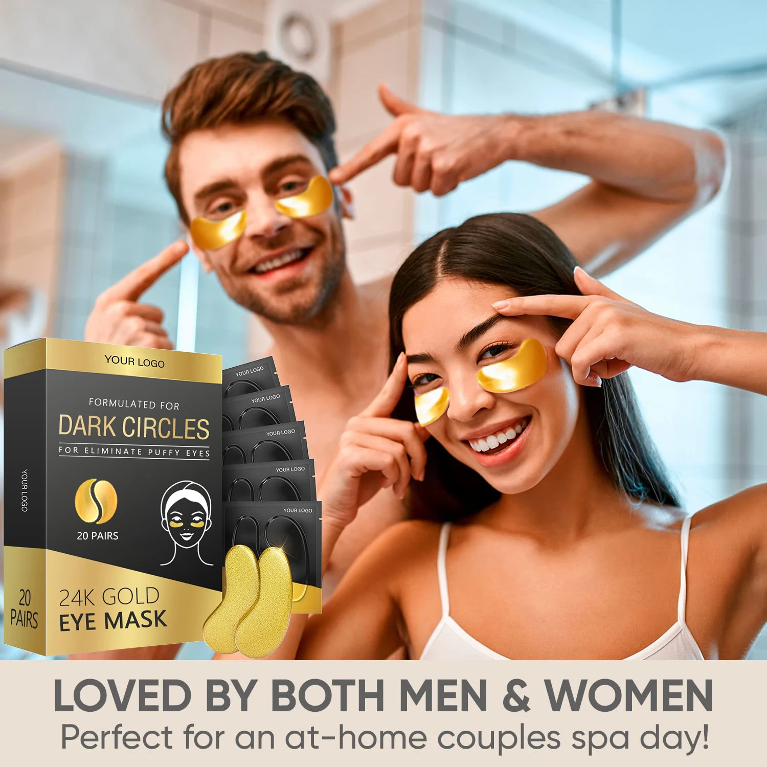 Oem Odm 24k Gold Eye Mask Dark Circle Hydrogel Eye Mask Removing