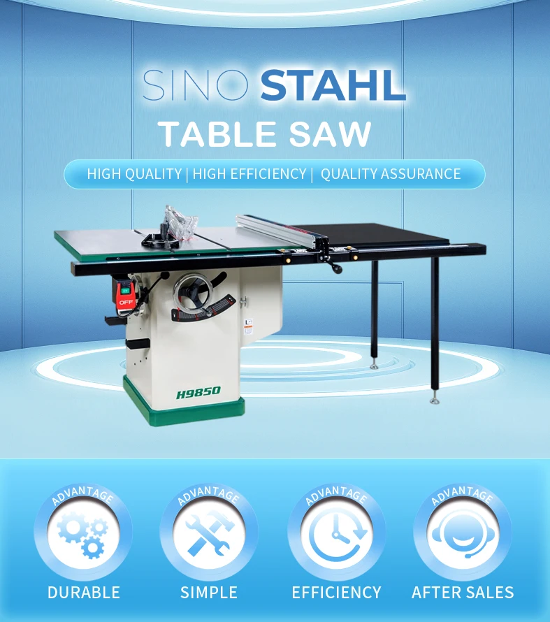 H9930b Heavy Duty High Precision 10"cast Iron Table Saw Hismen