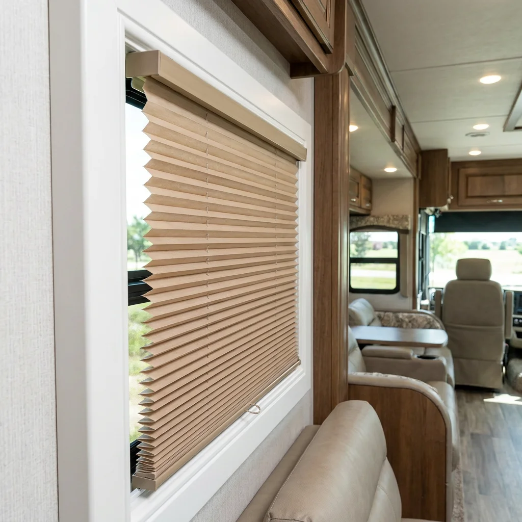 JSL 25 MM RV Window Fabric Pleated Shade Shutters for RV Camper Travel Trailers USA Hot Sale