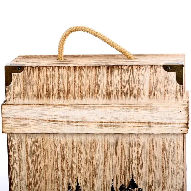 Custom Logo Factory Price Gift Packaging Decorative Storage Dark Torched Double Bottle Case Wooden Wine Boxes