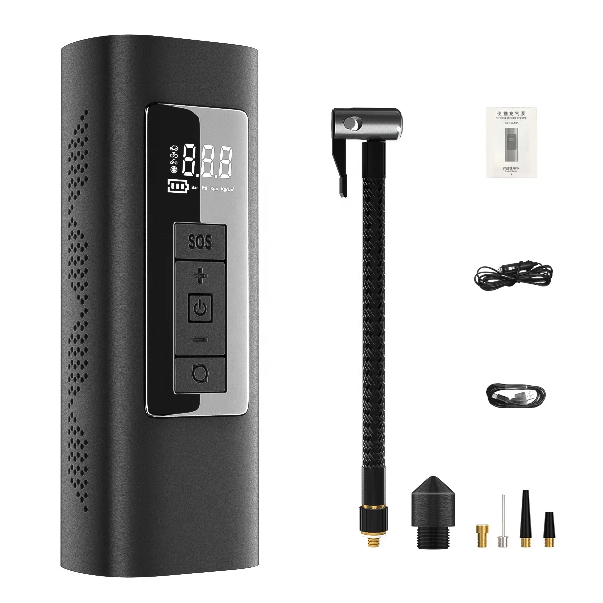 Portable Compact Air Compressor Mini Electric Pump Fast Inflation 150PSI Cordless Tire Inflator Accurate Pressure Gauge Box
