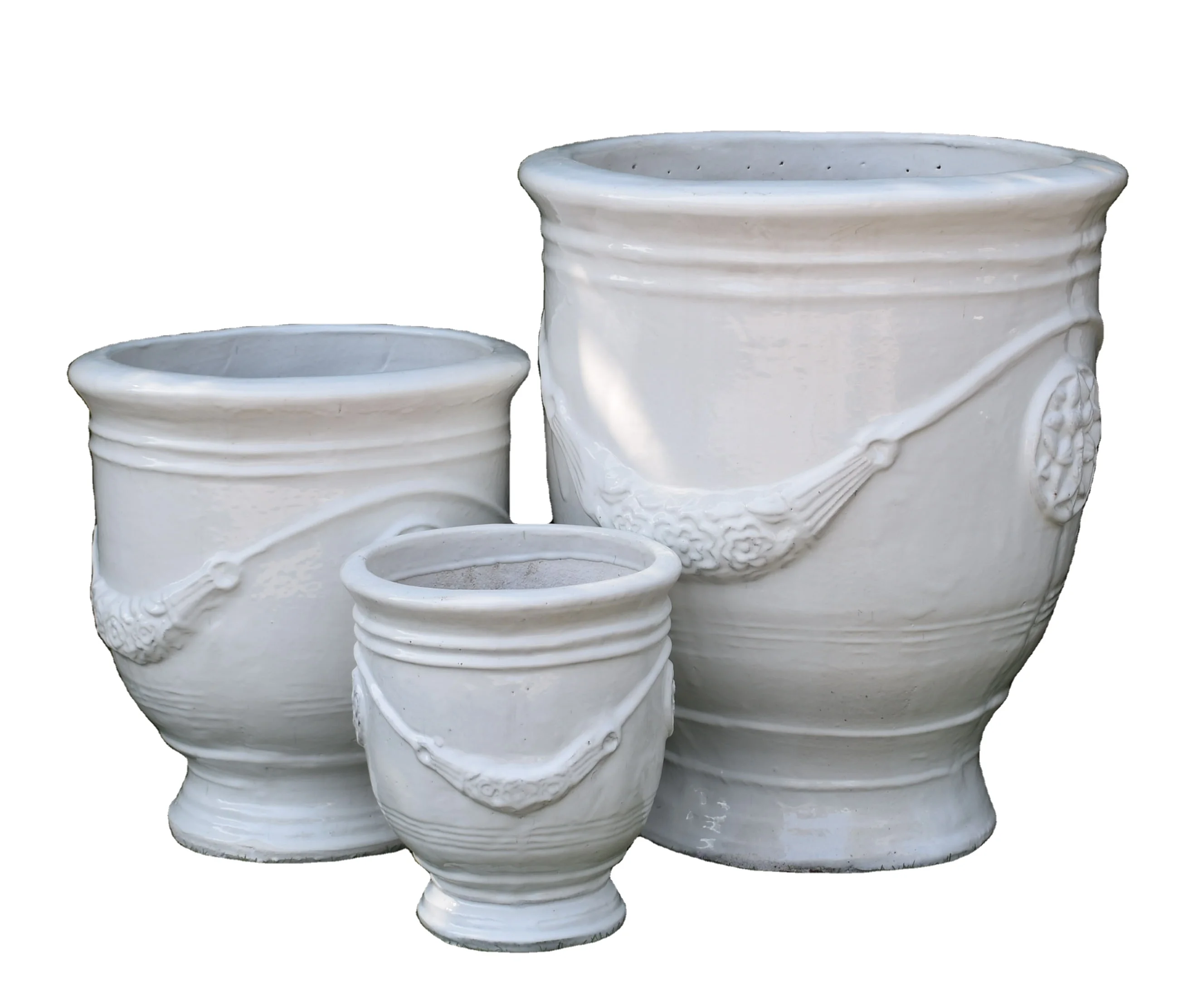 Ceramic Flower Pot Planters Big Atlantic Bonsai Pot with Flowing Glaze Outdoor Garden Home Floor Usage Design Planter Container