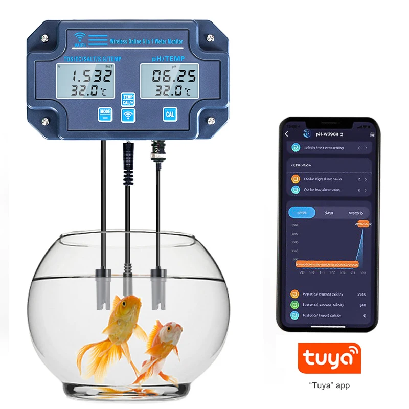 Portable Digital Wireless 4 In 1 Soil Moisture PH Light Temperature Meter