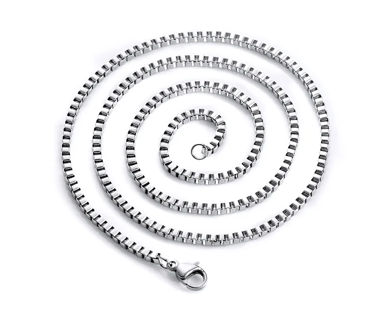 New Fashion 2mm Womens Silver Box Chain 