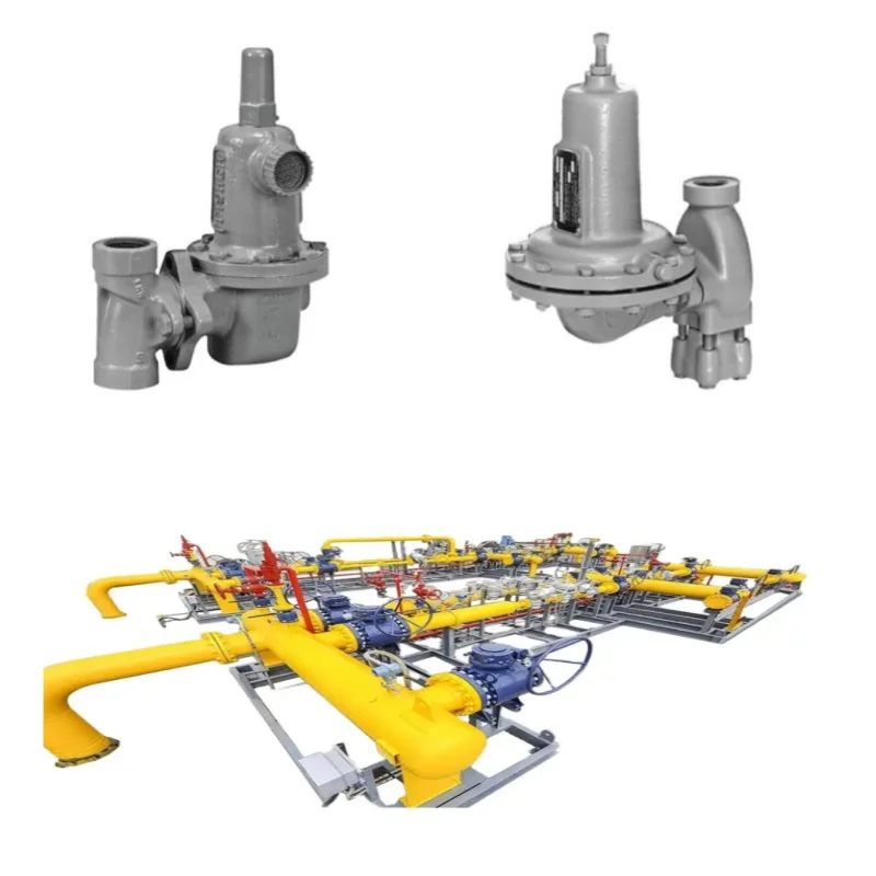 Skid valvola gas naturale Regolatore Emerson Fisher tipo 630 Manometro WIKA