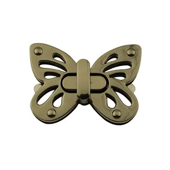 Metal Butterfly Turn Lock Buckle Twist Lock Clasp For Leather Craft Women Bag