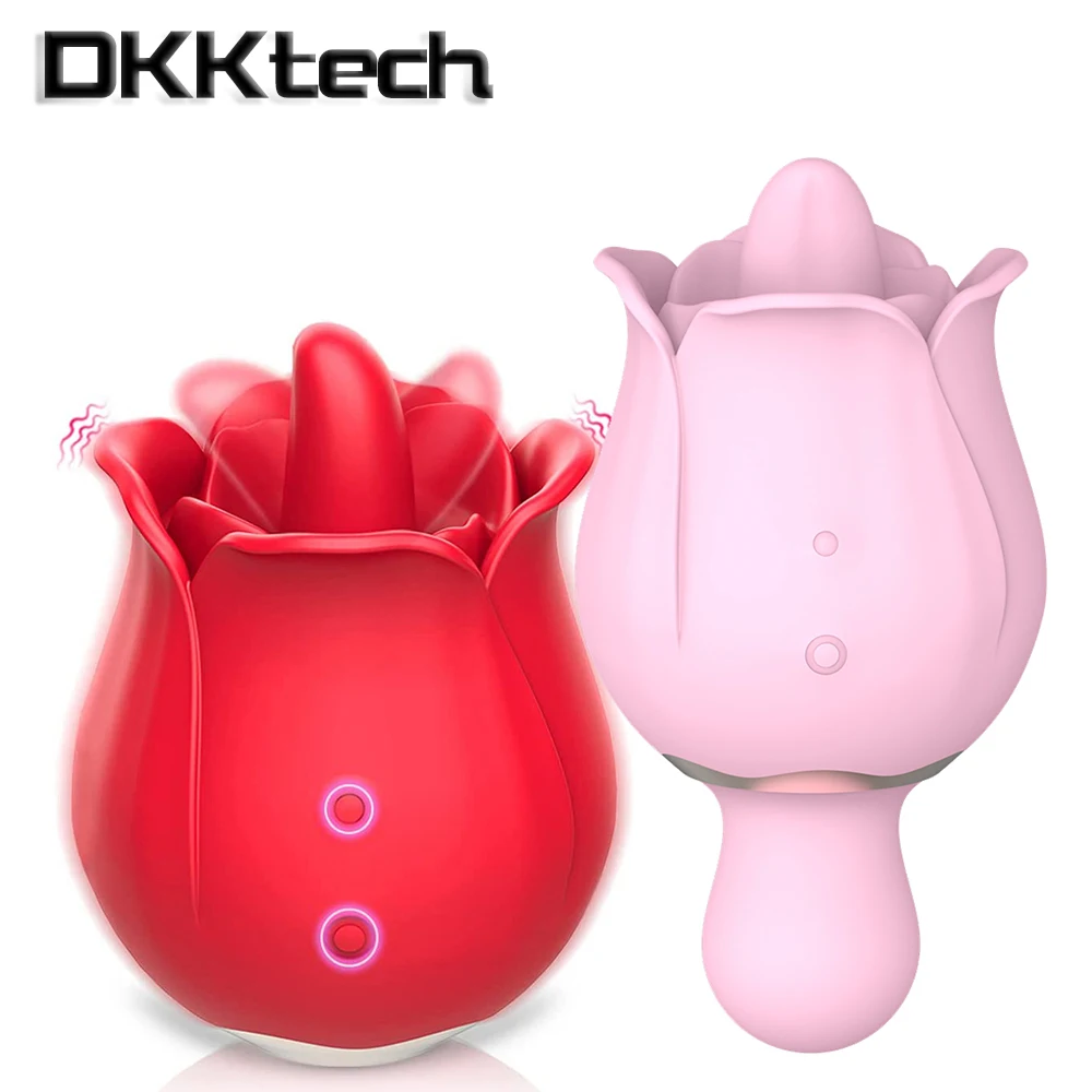 Clitoral Sucking Vibrating 7 Intense Red Rose Flower Shaped Massage Suction Tongue Nipple 8260