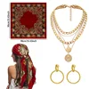 Accessori da pirata in oro rosso [foulard+collana+orecchini]