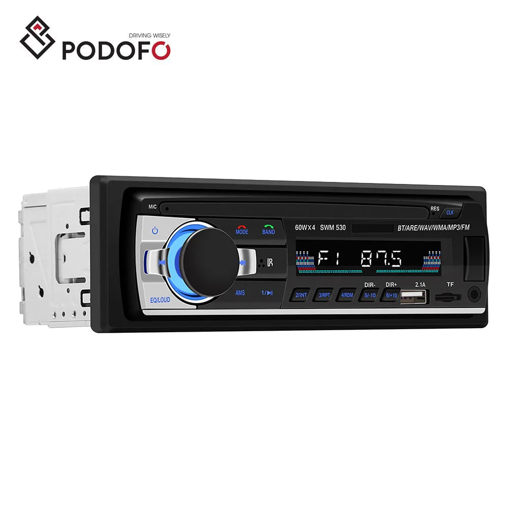 Podofo MP3 плеер с 2 портами (стандарт авто 1Din автомобиль радио BT FM Aux  в приемник SD/MMC/WMA 2.1A быстрой зарядки JSD-530| Alibaba.com