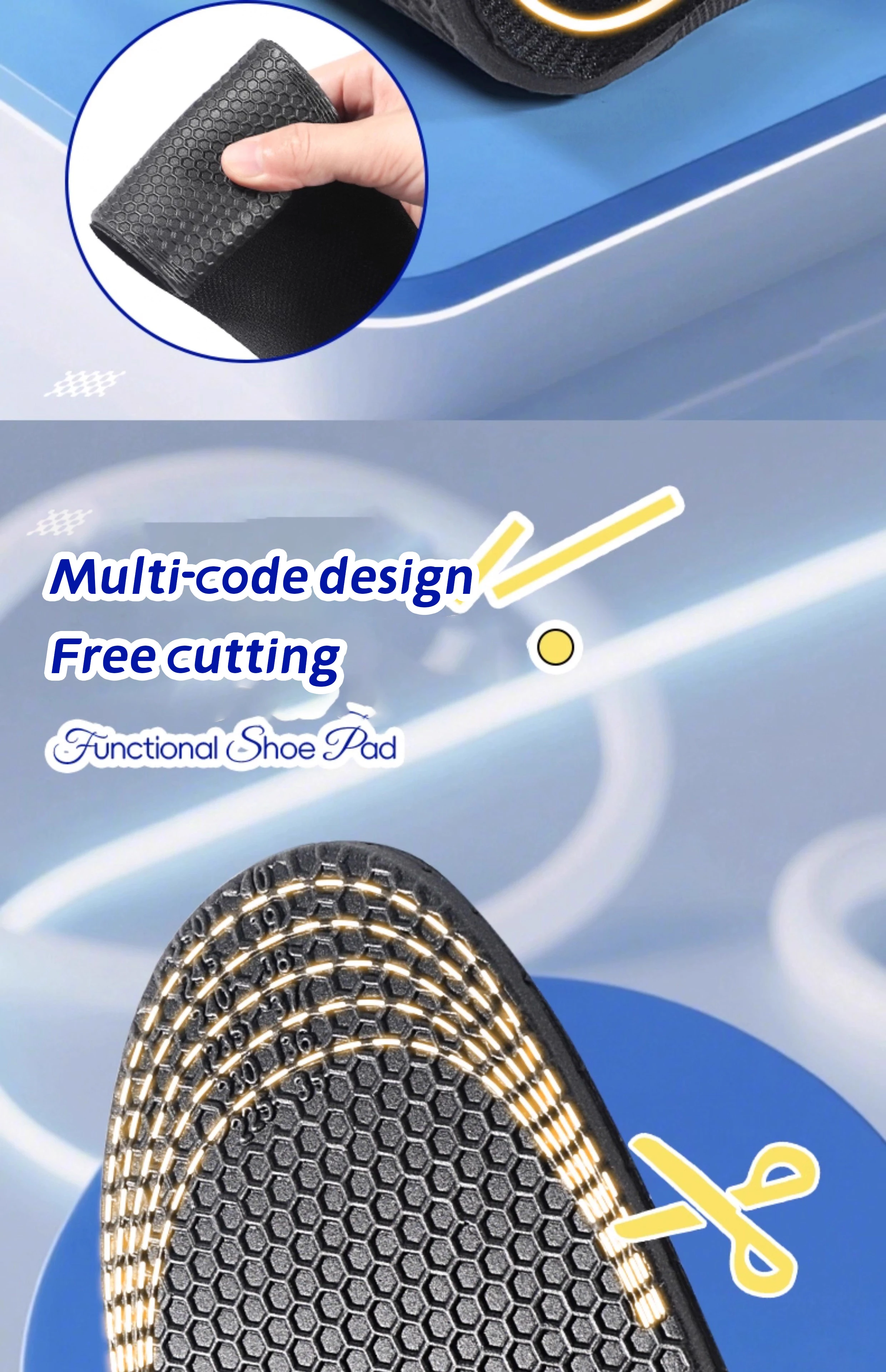 Lightweight Badminton Shoes Cushion Quick Turn Stable Support Honeycomb Shock-Absorbing Design Comfort Insoles for All Sports