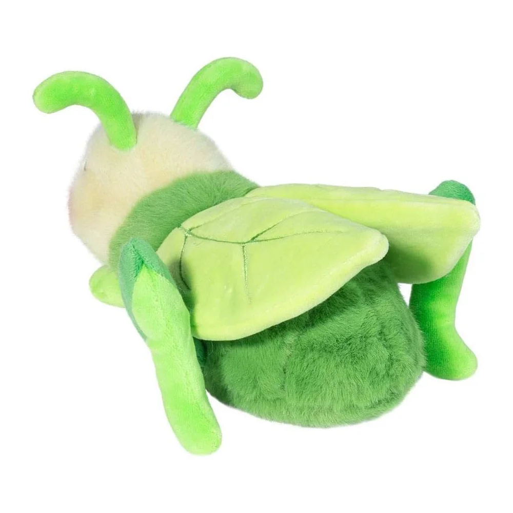 Eye Catching Vivid Green Cartoon Locust with Perky Antennae Soft Fabric Cover Lifelike Wings Plastic Eyes Plush Grasshopper Toy
