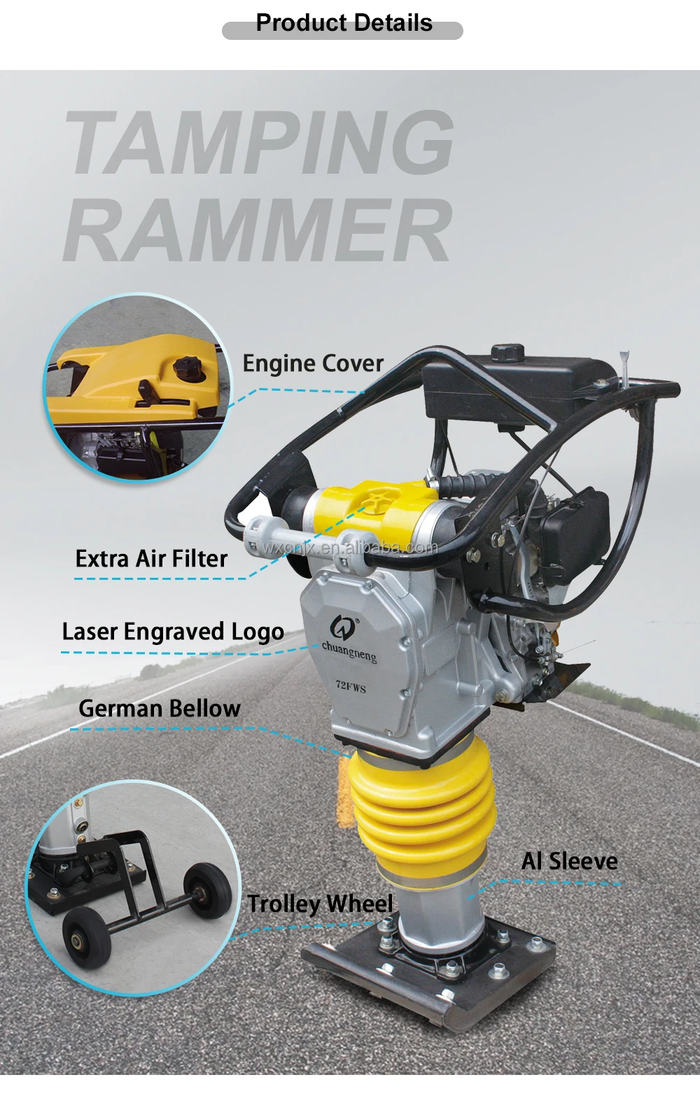 (cncj-72fws)jumping Jack Compactor Cimar Tamping Rammer Machine - Buy ...