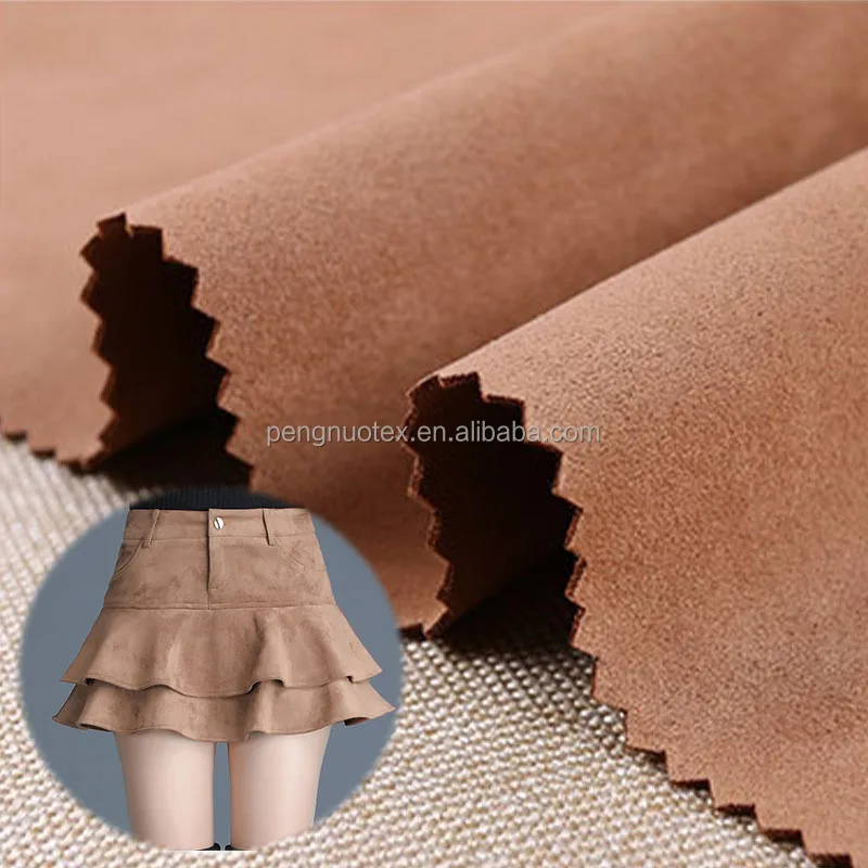 Wholesale Knit Fabric Weft Polyester Spandex Solid Colors Scuba Suede