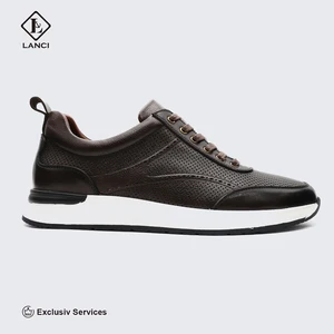 LANCI Men's Shoes Wholesale High Quality Mens Leather Shoes Sneakers Custom logo Genuine Mens Sports Shoes