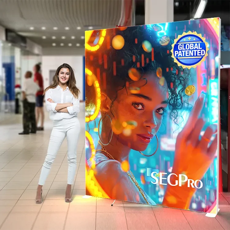 TianLang Търговска Изложба Стенка за Презентации Натension Тканина Задна Панел Seg Поп Ап LED Подсветен Световен Бокс