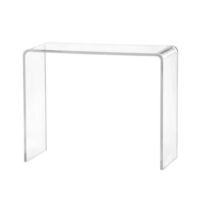 Stylish Acrylic Clear Console Table Medium Waterfall Rectangular