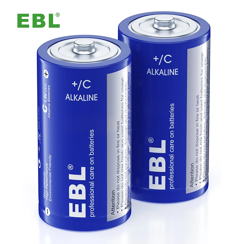 EBL High Capacity 8000Mah LR14 1.5V Alkaline C Batteries For Flashlight