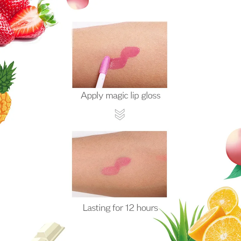 2 in 1 Lip Gloss Cosmetic Lollipop Makeup Change Color Fruit Smell Private Labeling Small Batch Lip Balm Ball for Kids