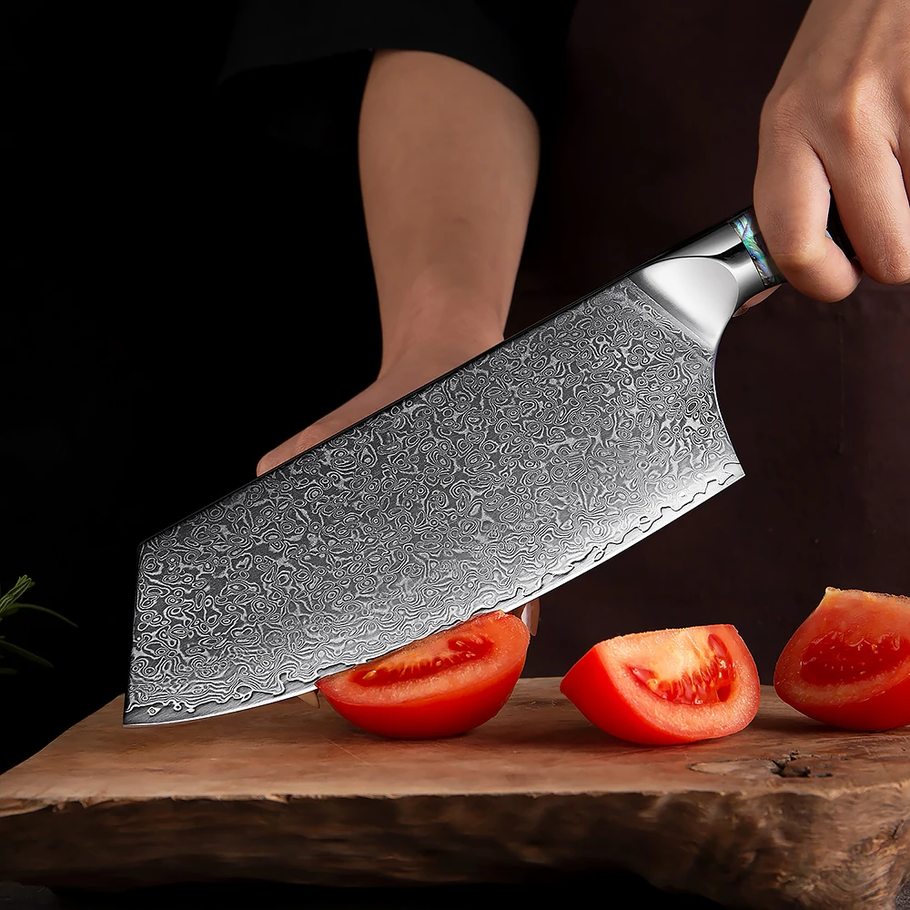 XITUO High Quality Bread Knife 67 Layer Damascus Steel Abalone Shell Handle Kitchen Santoku Chef's Knife Cooking Cutting Tool