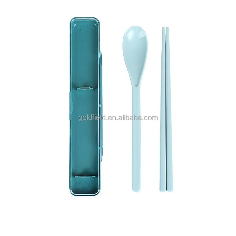 Korean Student Portable Eco-friendly Two-Piece Set Spoon and Chopsticks Flatware for Camping