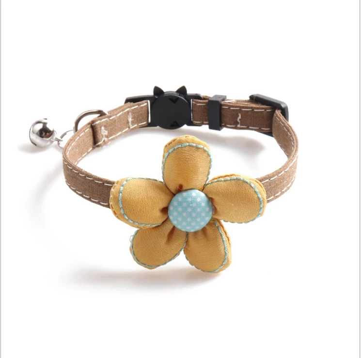 Wholesale New Sunflower Cat Collar With Bell Pet Collar