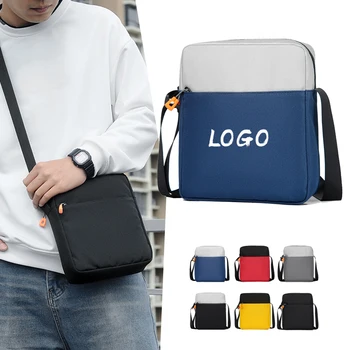Wholesale cheap fashion casual mini small custom logo crossbody messenger shoulder bag men