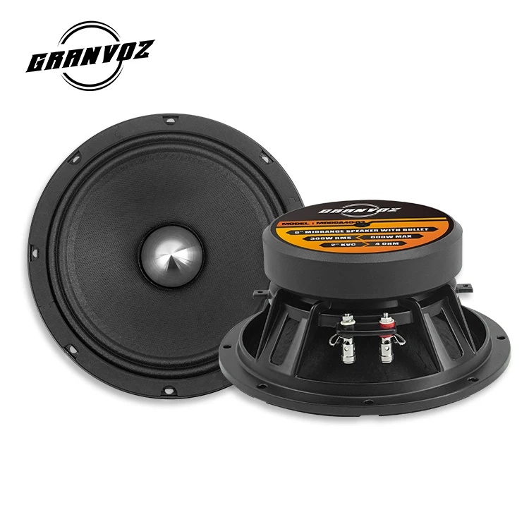 GRANVOZ OEM Pro Bullet Midrange 8 Inch 600Watt Aluminum Frame Car Audio Woofer Loudspeaker