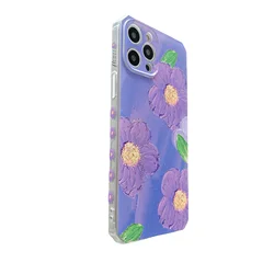 In stock Fashion Cute Butterfly Flower Camera Protection Soft Tpu Case For iPhone 11 Side Printing Relief Phone Case For Nova 5