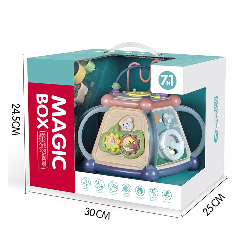 Multifunctional 7 in 1 Baby Educational Kids Drum Game Magic Box Toy