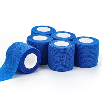 Medical suppliers colored cotton self adhesive cohesive elastic bandage