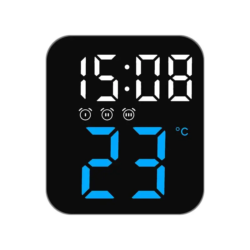 New Multifunctional Creative Colorful Display Temperature Calendar Simple LED Digital Alarm Wall Clock