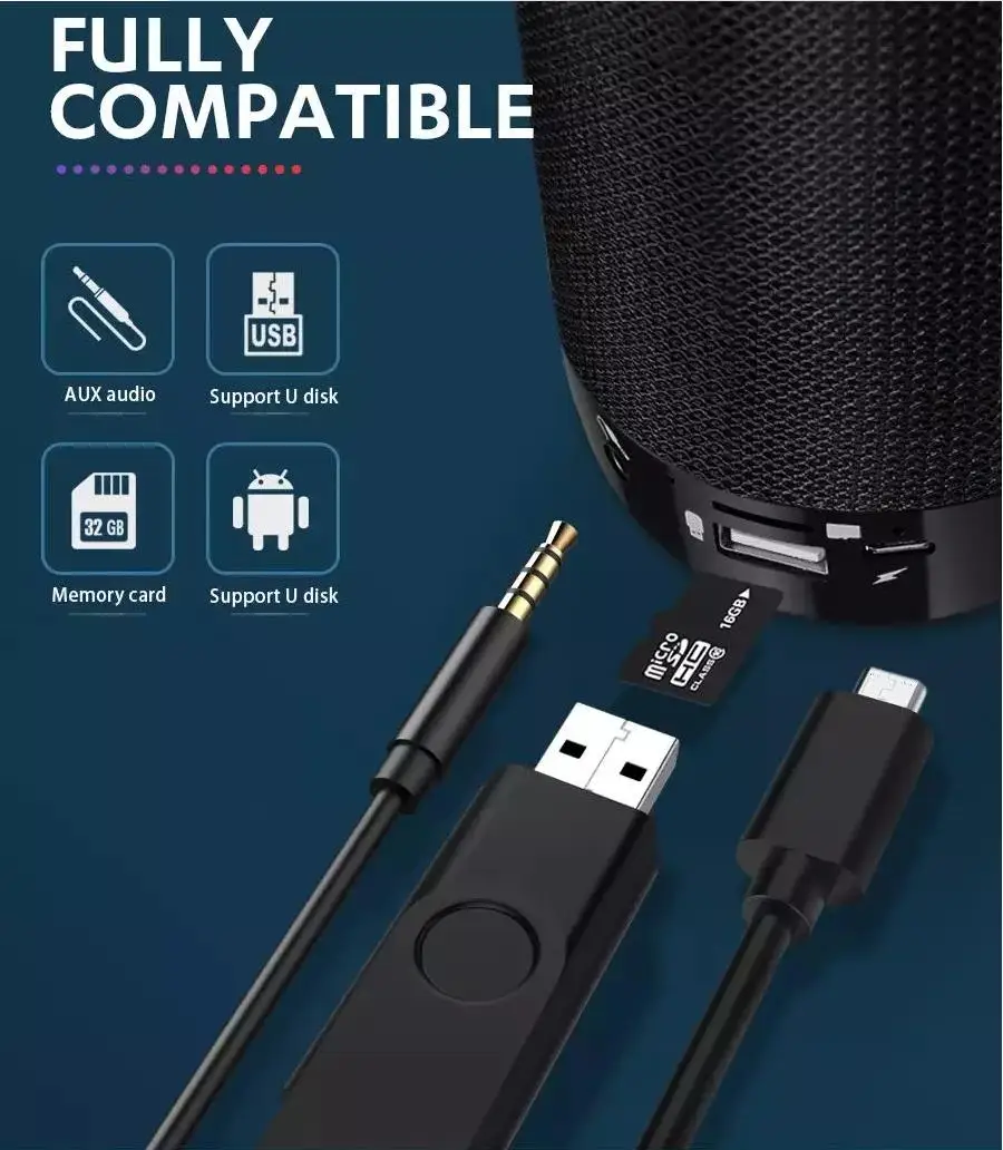 2020 Mini Portable Wireless 117 Speaker Bass Waterproof Outdoor BTMobile Music Tg 117 Speaker With Fm Radio - ANKUX.COM