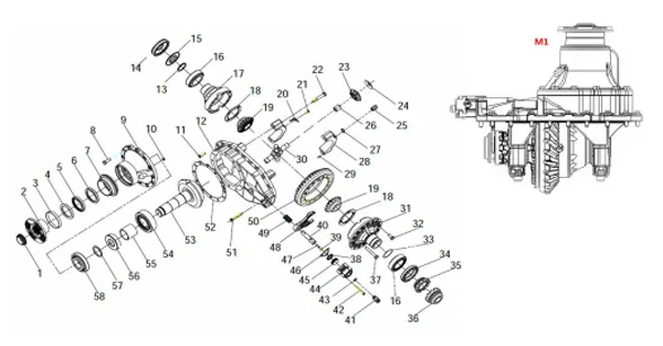 81.35100.6423   Rear axle middle section assembly   HANDE   HDZ300  Rear axle drive  SHACMAN F2000 F3000 X3000 M3000 H3000 L3000