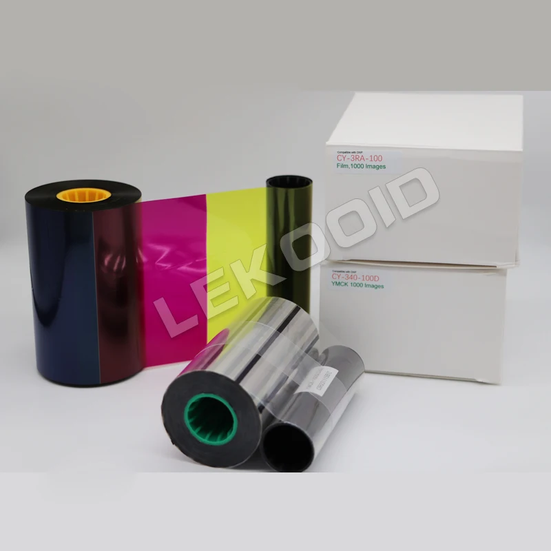 カードプリンター CY-340-100 フィルムリボン CY-3RA-100 オリジナルJVCカードプリンターCY-340-100D YMCKリボン & CY-3RA