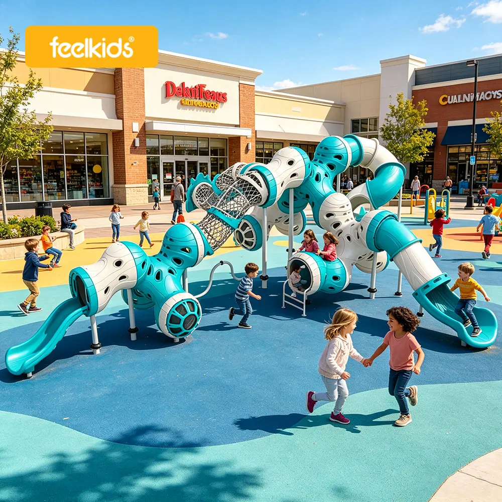 Wholesale Large Commercial Outdoor Playground Equipment Kids Slide Climbing Tunnel Set for Mall and Amusement Park