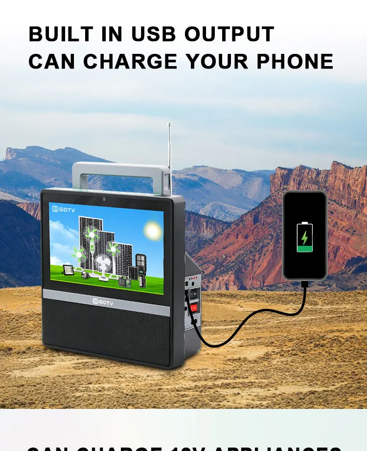 Hot-selling Solar TV Long Battery Life Convenient Carry Clear Video-Solar Related Product