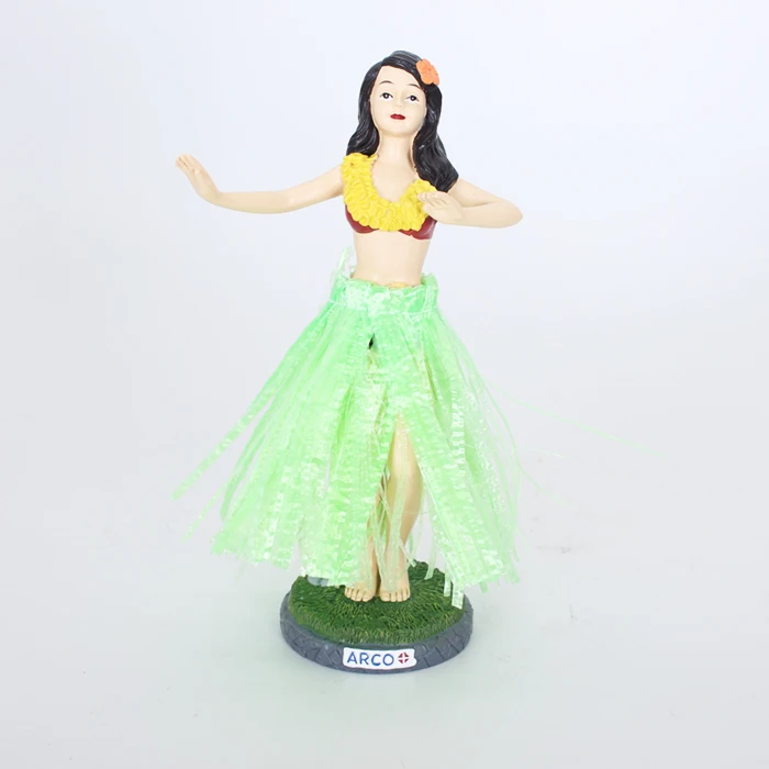 New Arrival Hawaiian Hula Girl Dashboard Doll Bobble Heads Resin Custom
