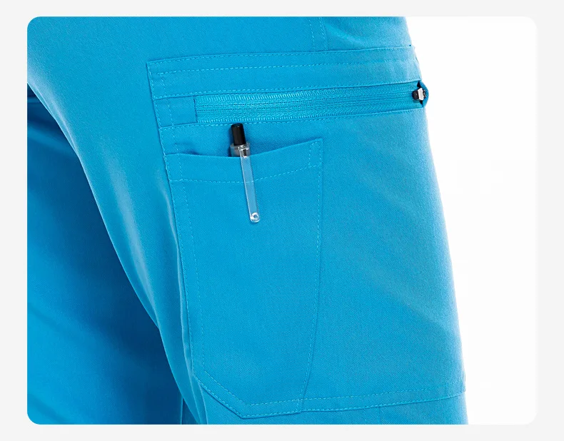 Nursing Uniform Sets Women's Fashion Lace-up Waist Short-sleeved Elastic Overalls Scrubs Nurse Uniforms for Hospital Top & Pants