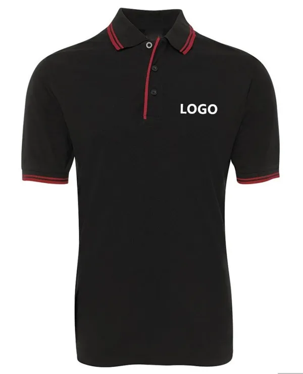 Men's Breathable Solid Pattern Knitted Golf for Shirt with Stripe Collar Pocket Short Sleeve Polyester/Cotton