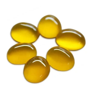 Wholesale Price AA Grade Oval Natural Yellow Chalcedony Stone Beads 11x9mm Third Party Certified for Jewelry Making
