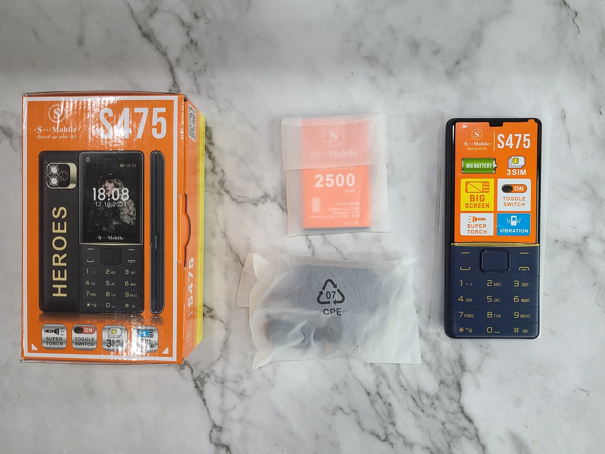 T475 Loud Speaker Keypad Mobile Phone 2500mah Big Battery Phone For Africa 2.8inch Color Display