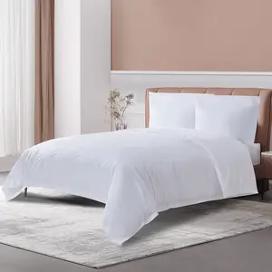 High Quality Modern Luxury 4 Pcs King Duvet Cover Set White 50% Cotton 50% Polyester Soft 300tc Thread Count Eco-Friendly