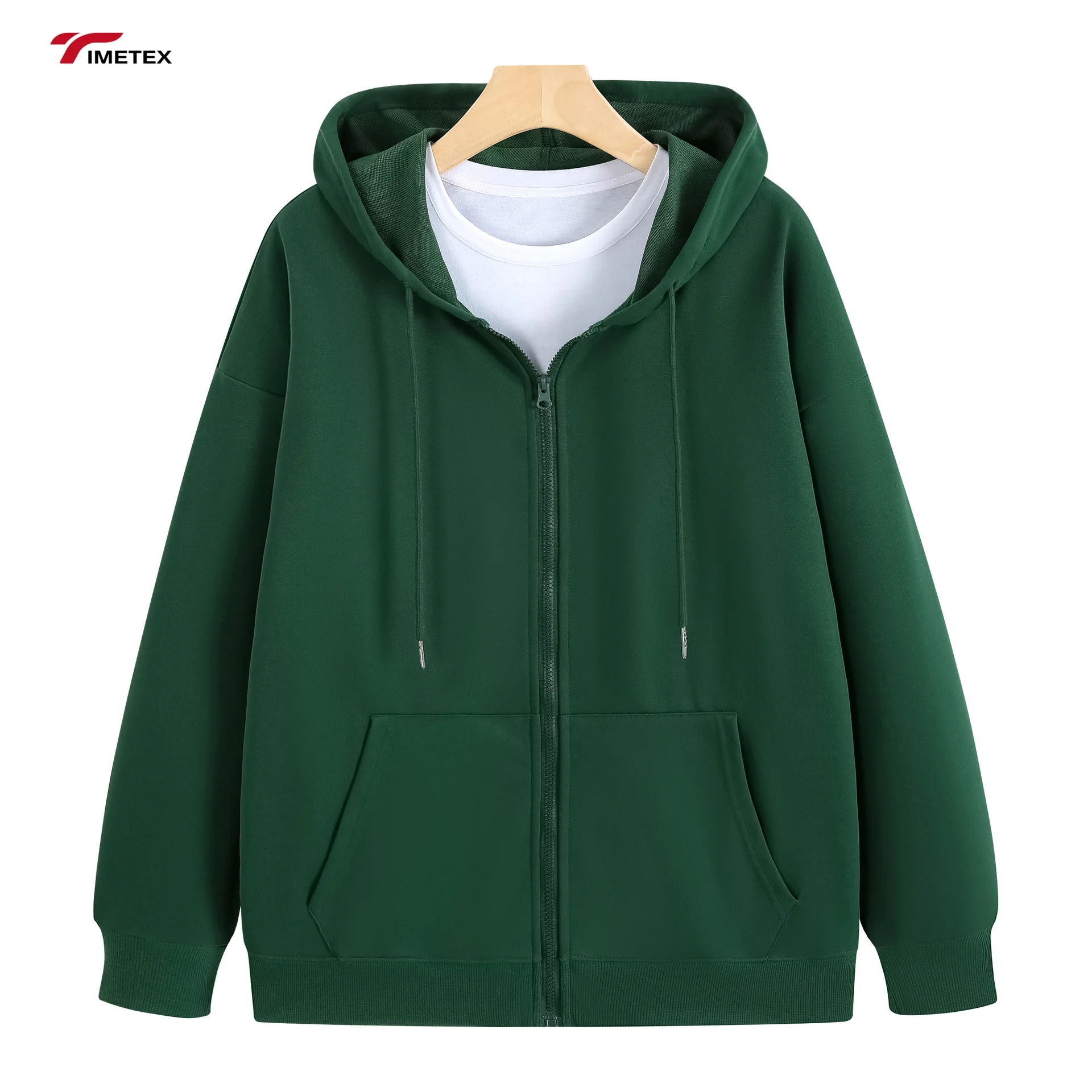 Casual Sport Streetwear Custom Unisex Zipper up Heavy Weight Sweatshirt 100% Cotton Polyester Oversized Active Tops