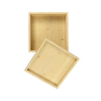 High Quality Custom Logo Sliding Lid Bamboo Packaging Luxury Wooden Gift Storage Box with Lid
