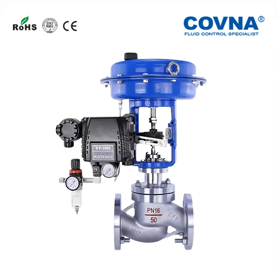 COVNA Pneumatic Control Valve DN20-DN300 Pneumatic Diaphragm Control Globe Valve for Power Plant and Dairy Pasteurizer