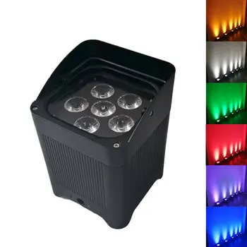 Topflashstar LED 6*18W RGBWAUV WIFI Battery Wireless Par Light Waterproof  IP65 Lighting for Wedding Party Club