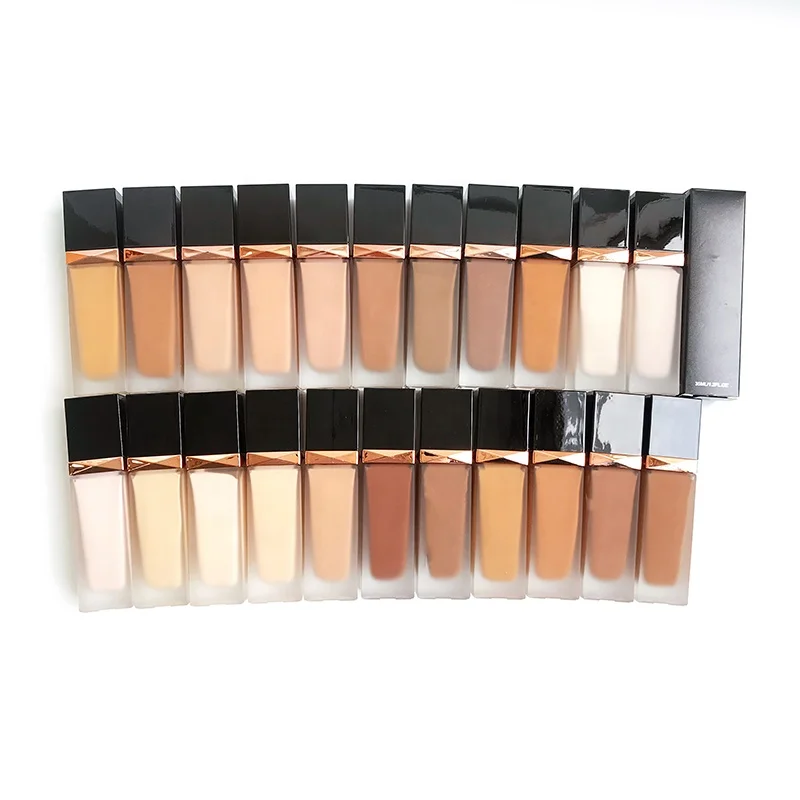 Wholesale Bulk Foundation Makeup 8 Color Liquid Make Up Foundation Light Dark Glass Luxury