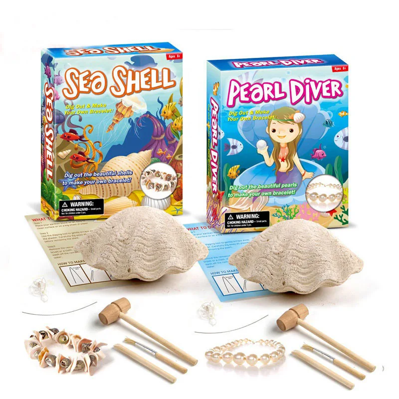 Boys Girls Pearl Diver Dig Kit Excavation Learning Bracelet Assembly Toys 